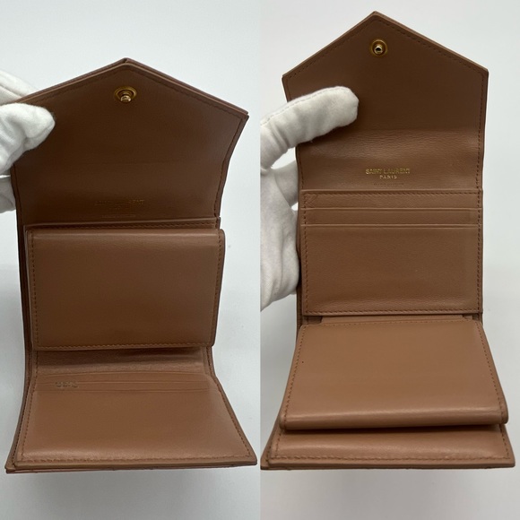 Authentic Yves Saint Laurent MULTI-FOLD wallet in Grained Calfskin leather - Picture 5 of 16